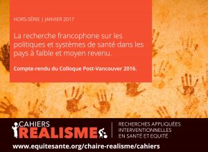 La recherche francophone sur les politiques et systèmes de santé dans les pays à faible et moyen revenu.